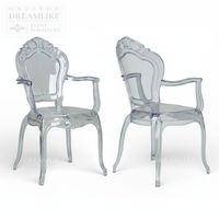 Fauteuil Baroque Haut de Gamme en PC Polycarbonate Transparent pour Mariages, Banquets et Événements – Location Directe Usine OEM ODM