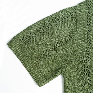 AiNear Großhandel Custom Logo Design Oem & Odm Kurzarm Polo Kragen Hand gefertigte Herren Baumwolle gestrickt Häkel Cardigans Pullover - Product Image 3