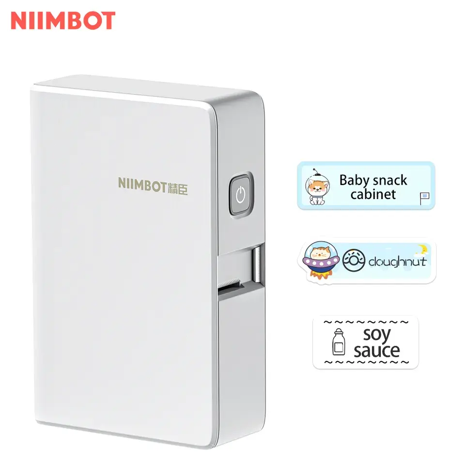 NiiMbot-impresora de etiquetas portátil B18, dispositivo Mini inalámbrico de código de barras, cinta de Color inteligente, transferencia térmica