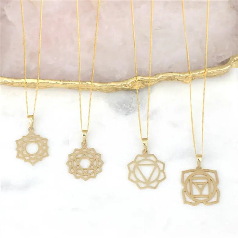 Dainty Chakra Hanger Choker Ketting 18K Vergulde Sieraden Groothandel Bezoedelen Gratis Waterdichte Rvs Ketting 2022