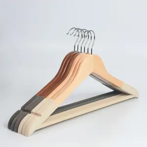 19 Years Hangers Manufacturer Brand Fashion Flocking Covered Garment Wooden Clothes Hangers with Velvet