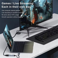 USB2.0 Dual-Head Audio-Video-Aufnahmekarte Modell 7046 Chip Live-Streaming-Aufnahme für Typ-C-Konverter Kompatibel mit Allen Geräten