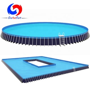 easy set up portable ready made metal frame hard plastic above ground steel wall swimming pool