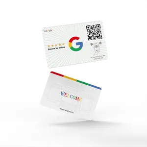 Kartu ulasan Google NFC PVC 13.56Mhz kode QR dapat diprogram kustom