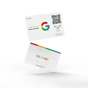 अनुकूलित प्रोग्राम क्यूआर कोड 13.56mhz pvc nfc Google समीक्षा कार्ड