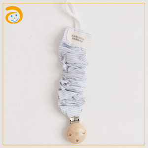 Wholesale Custom Cotton Linen Baby Pacifier Clip Round New Design Soft Absorbent <strong>Dummy</strong> Holder Infant Soother Chain OEM - Product Image 6