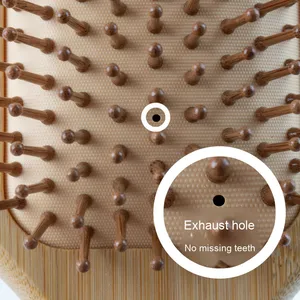 Sisir Anti Kusut Ramah Lingkungan dari Kayu Bambu dengan Gagang Kayu Asli untuk Penggunaan di Rumah - Product Image 3