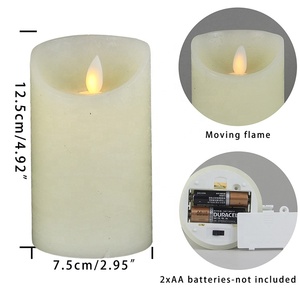 بطارية شمع عاجي واقعية لعيد الميلاد <span class=keywords><strong>LED</strong></span> مع لهب متحرك - Product Image 2