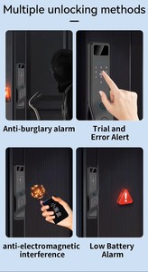 Serrure de porte intelligente en bois entièrement automatique TUYA TTLock avec reconnaissance faciale 3D, empreinte digitale électronique et mortaise <span class=keywords><strong>5050</strong></span> - Product Image 4