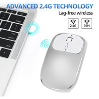 Slanke ultradunne mini ergonomische optische draadloze muis USB/Type-C oplaadbaar 2H/500H 4-knops rechtshandig laptop/desktop 1
