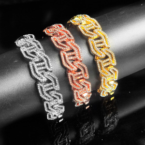 Vente en gros de luxe or argent bouledogues français gros lien cubain collier ras du cou collier - Product Image 1