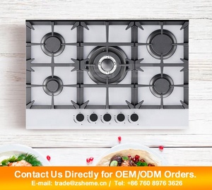 Kitchen Appliances Factory Built in White Glass Gas Cooker With 5 Burner Estufas Empotrables - Product Image 3