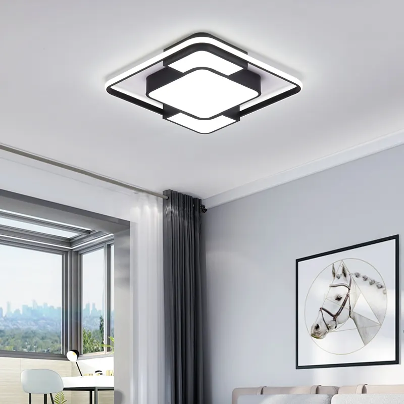 Iron Black And Gold Indoor Decoration Ceiling Lamp Luminaires Led Ceiling Light With Remote Control