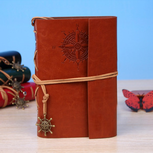 Carnet A6 classique fait main en gros, journal de voyage vintage en PU avec papier vierge, reliure à feuilles mobiles rechargeable - Product Image 2