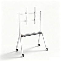 Chariot TV mobile sur roulettes pour téléviseurs de 55 à 120 pouces, support TV portable robuste sur pied, grande base, chariot réglable en hauteur