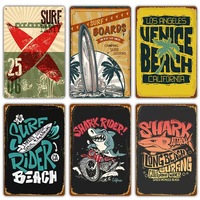 Rétro américain personnalisé plage surf plaque de peinture en aluminium pour la décoration avec logo