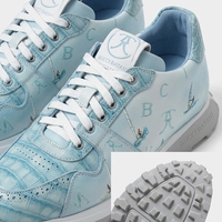 Chaussures de marche bleu clair à motif crocodile, baskets décontractées pour femmes