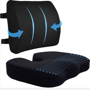 <strong>Seat</strong> Cushion &amp; Lumbar Support <strong>Pillow</strong> for Office Chair, Memory Foam Car <strong>Seat</strong> Chair Cushion with Adjustable Strap Washable - Product Image 1
