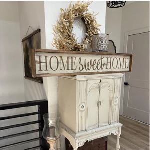 Insegna in Legno Rettangolare Rustica Stile Fattoria Eco-Friendly, Decorazione Murale Effetto Invecchiato 'Home Sweet Home' - Product Image 3