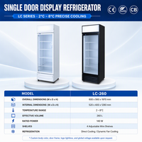 Vitrine Réfrigérée Commerciale pour Boissons (Cola) avec Éclairage LED, Étagères Réglables, Sans Givre et Contrôle par Application pour Magasin