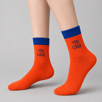 Chaussettes en tricot jacquard personnalisées en gros avec logo, bicolores, multicolores, côtelées en coton pour hommes, chaussettes décontractées pour hommes