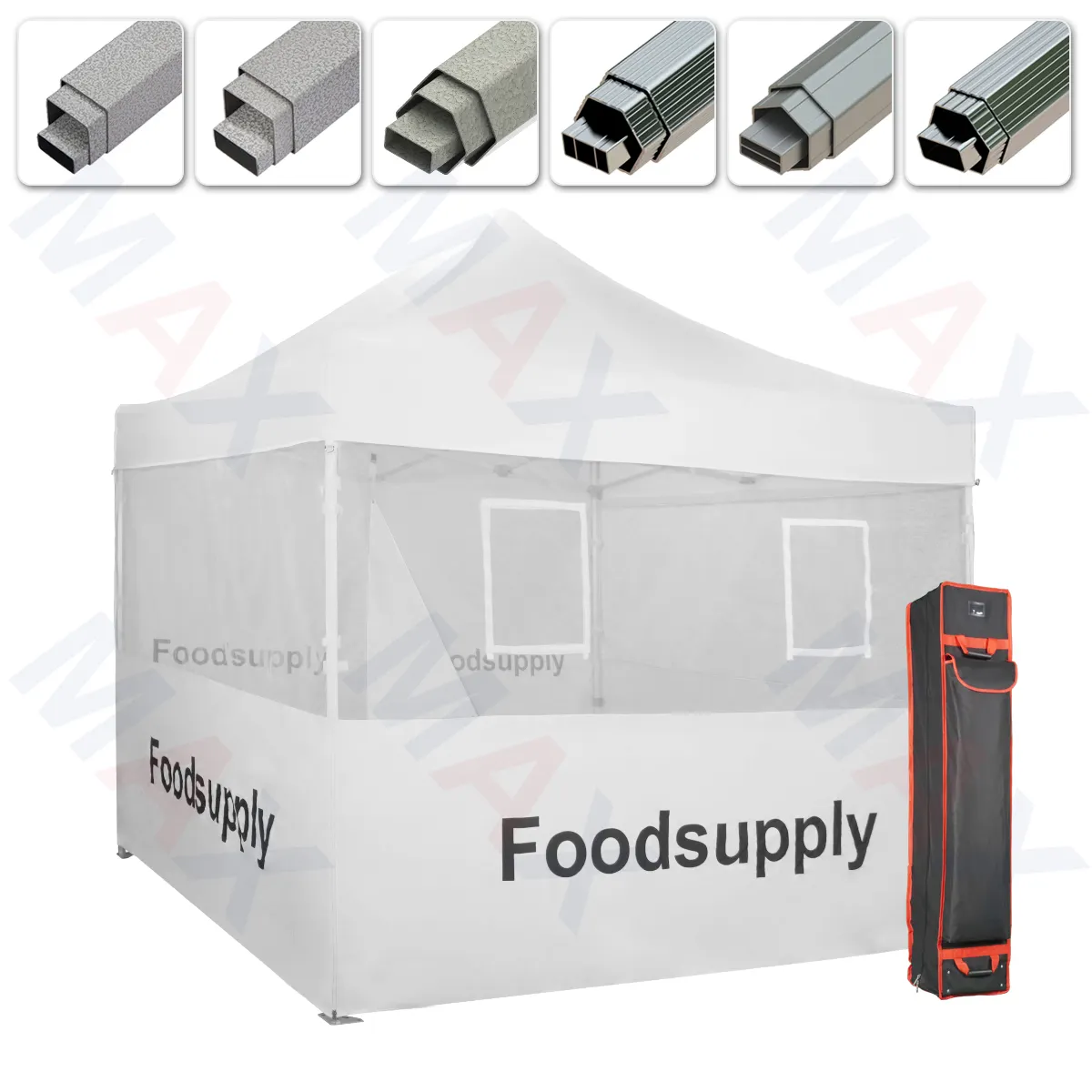 ביתן תערוכת נייד 1010 FoodSupply חופה עם חלון קיר מתקפל אירוע חיצוני חופה אוהל תערוכת אוהל