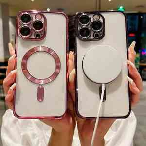 <span class=keywords><strong>Coque</strong></span> souple en TPU électrolytique pour <span class=keywords><strong>iPhone</strong></span> 16 15 14 <span class=keywords><strong>13</strong></span> 12 11 Pro Max-Protecteur de téléphone portable à transparence magnétique - Product Image 1