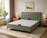 Cadre de lit moderne rembourré avec système de levage à gaz et rangement |   Lit ottoman en tissu |   Lit relevable hydraulique pour meubles de chambre à coucher OEM ODM