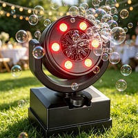 FEIYUEYUE Machine à bulles à tête mobile DMX 9 canaux 6x8W LED RGB jaunes 110-220V avec télécommande ABS pour effets de scène, idéale pour fêtes, clubs et bars