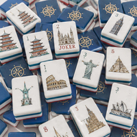 L'usine vend 160 jeux de mahjong américains en acrylique sur le thème de l'architecture antique, jeux de société et séries de cadeaux de collection