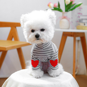 <strong>Pet</strong> Accessories Apparel Wholesale <strong>Dog</strong> Clothes Heart-shaped Striped Cute Shirts Retro <strong>Vest</strong> <strong>Pet</strong> Clothes for <strong>Small</strong> <strong>Dogs</strong> - Product Image 1