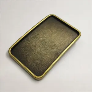 Factory Hot Sale Small Size Rectangle Blank Plate Buckle Antique Brass Western Belt Buckle For Men