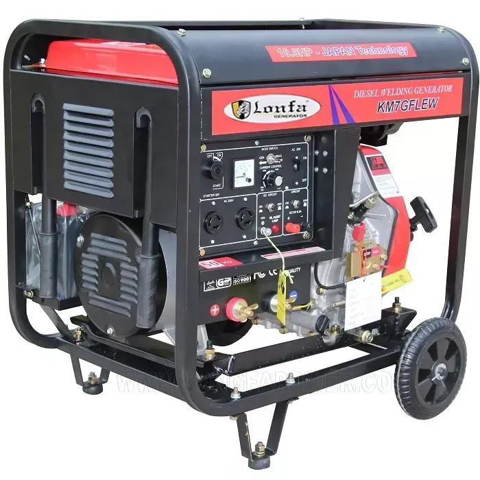 Doppia funzione!!! Max. 160A 180A 190A 230A motore Diesel 10HP generatore di saldatura Diesel portatile 5KVA 5 6 KW 6KVA saldatrice