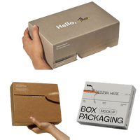 Boîte en papier kraft personnalisée avec bande détachable, impression de marque, écologique, recyclable, pliable, en carton ondulé, pour emballage cadeau et expédition