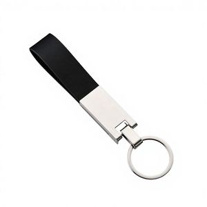 Porte-clés promotionnel personnalisé en cuir PU avec logo gravable – Porte-clés vierge en cuir PU pour extérieur - Product Image 1