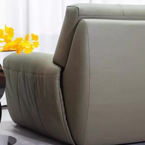 Sofá de cuero de lujo ligero para sala de estar, moderno, sencillo, pequeño <span class=keywords><strong>apartamento</strong></span>, <span class=keywords><strong>primera</strong></span> capa, sofá de fila de piel de vaca - Product Image 5