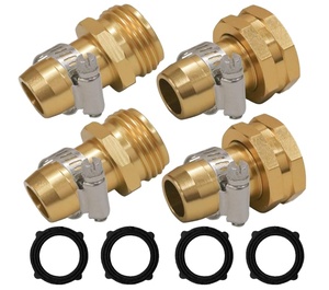 黄铜<span class=keywords><strong>2</strong></span>路3路4路花园软管水龙头分路器3/4 “或5/8” 金属软管修理连接器金属花园软管配件 - Product Image 4