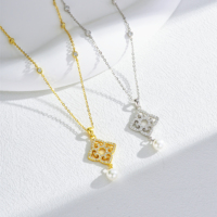 Vente en gros, promotion exceptionnelle, OEM ODM, collier en argent sterling 925 avec perles de coquillage, zircons, plaqué or rhodié, bijoux de mode pour femmes, fabrication en usine
