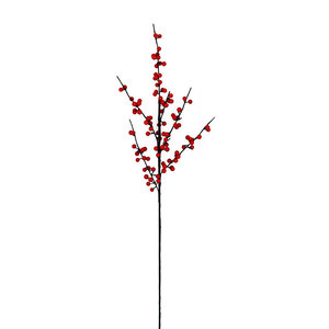 Yasunobu Artificial Holly Berry <b>Bouquet</b> Thick Stem Red Berries For Home Decor Living Room Ornaments - Product Image 5