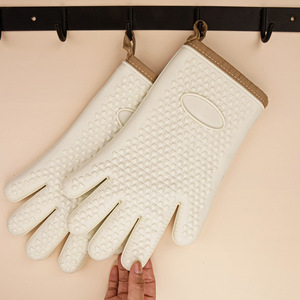 Gants de four en silicone avec doublure en coton, isolation thermique pour la cuisson en cuisine et l'utilisation au four - Product Image 4
