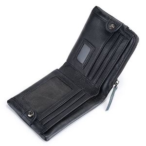 Genuine Leather <b>Wallets</b> <b>for</b> <b>Men</b> <b>RFID</b> Blocking Cards Holder Carteras Slim Male Cowhide Clutch Money Bag with ID Window - Product Image 5