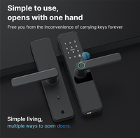 Vente directe d'usine Serrure de porte intelligente Tuya Wi-Fi avec empreinte digitale, application, clé, mot de passe et carte pour la maison et l'hôtel