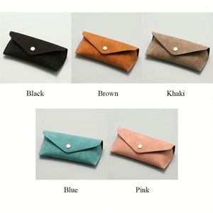 Étuis à lunettes portables unisexes en gros, étui à lunettes de soleil en cuir souple, sac à lunettes en PU coloré - Product Image 6