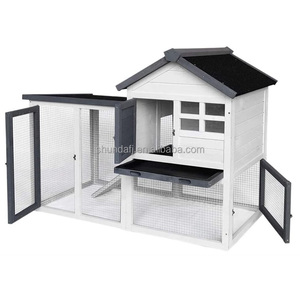 Wooden Rabbit Hutch SDR034 <b>Pet</b> House with Print Pattern & Breathable All Seasons Outdoor Indoor Use - Product Image 2