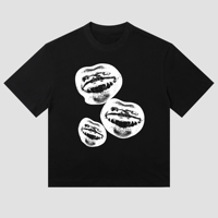 T-shirt Raglan Homme à Manches Courtes en Coton Pur Ozone, Col Rond, Coupe Boxy Oversize, Imprimé Lèvres de Vampire, Style Streetwear Décontracté