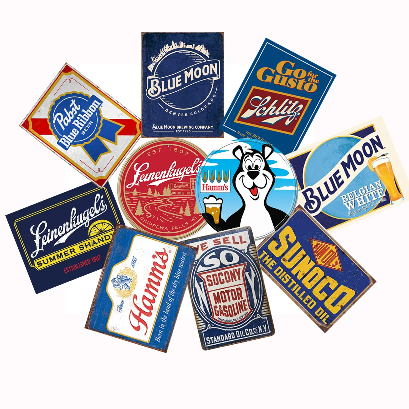 Panneaux métalliques personnalisés en gros Retro Vintage Gas Oil Car Matel Tin Signs