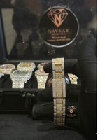 Montre automatique mécanique squelette plaquée argent pour homme, style hip-hop de luxe, entièrement sertie de diamants