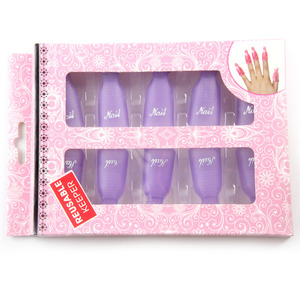 10 Cái Làm Móng Tay Nail Art Ngâm Tắt Cleaner Cap Clip Chuyên Nghiệp Acrylic UV Gel Nail Polish Remover Tool - Product Image 3