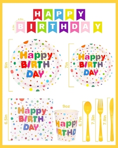 <span class=keywords><strong>Assiette</strong></span> en papier colorée joyeux anniversaire <span class=keywords><strong>de</strong></span> 7 pouces décoration <span class=keywords><strong>de</strong></span> <span class=keywords><strong>Table</strong></span> <span class=keywords><strong>de</strong></span> fête assiettes en papier rondes jetables <span class=keywords><strong>ensemble</strong></span> <span class=keywords><strong>de</strong></span> vaisselle - Product Image 3