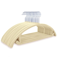 Cintres en velours antidérapants AINARE en forme d'arche, cintres multifonctionnels pour manteaux, cintres en feutre sans épaules effilochées pour vêtements